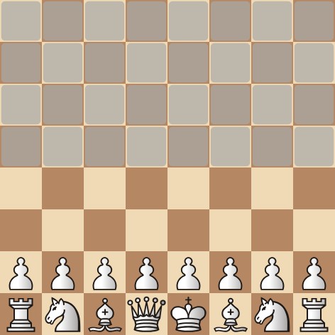 Fog of War Chess position from White's limited-information view
